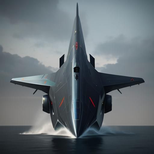 Futuristic Manta Ray Mech Submarine in Sci-Fi Style