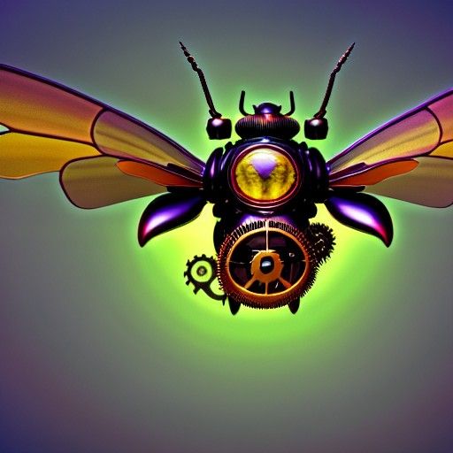 Steampunk Bumblebee with Rainbow Highlights