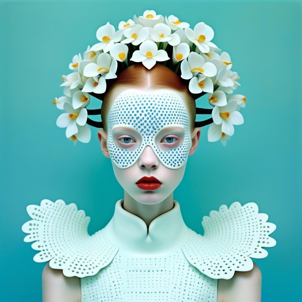Surreal Foam Fashion Portrait in Dark Fairytale Style