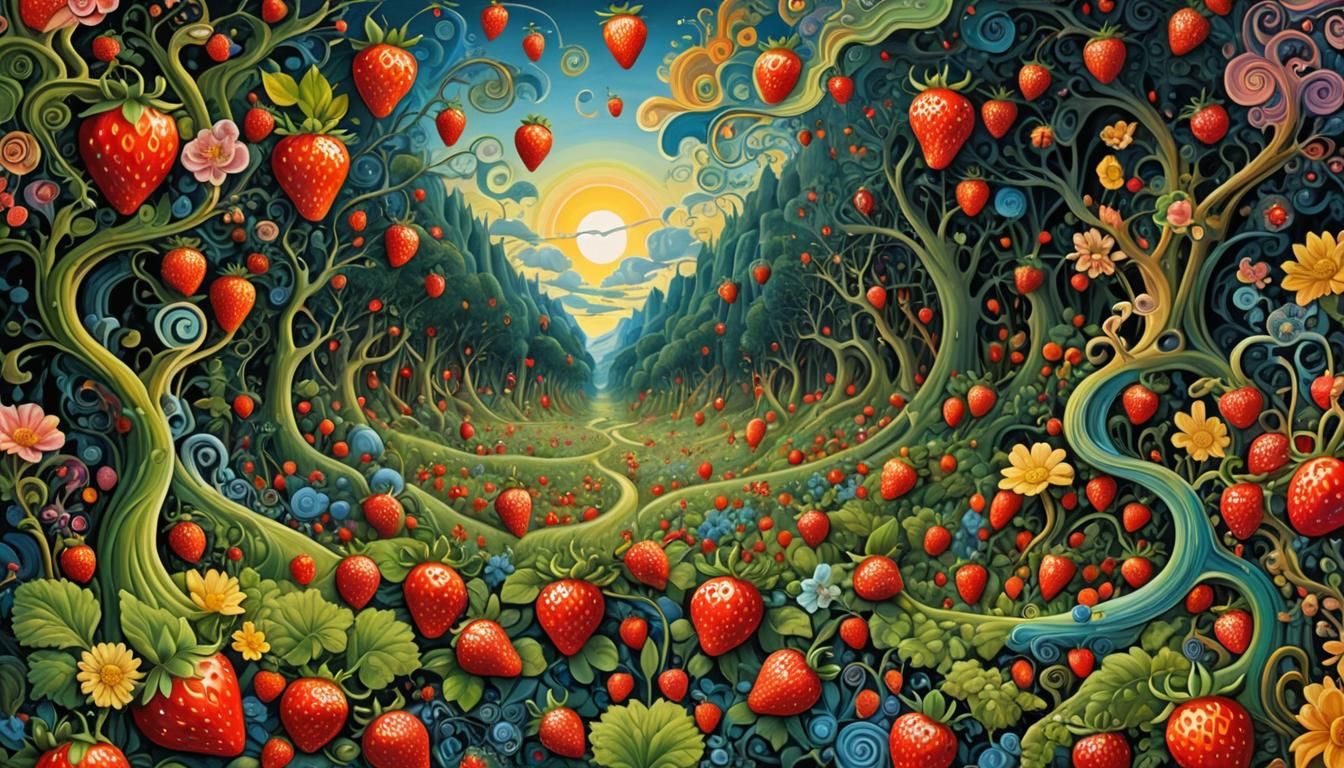 Psychedelic Surreal Dreamscape in Style of Dali and Van Gogh