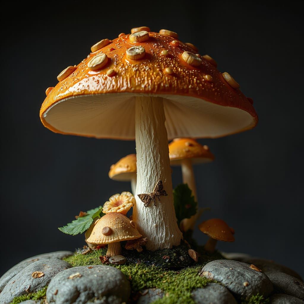 Whimsical Mushroom in Visionary Art Style