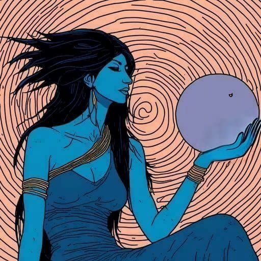 Moebius-Inspired Shaman Casting a Spell