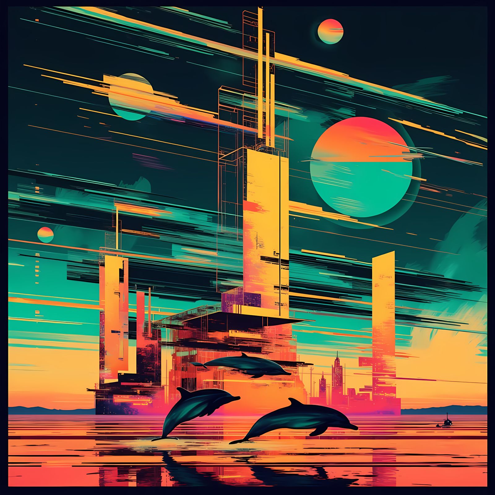 ECCO Dolphin in Dreamlike Scene