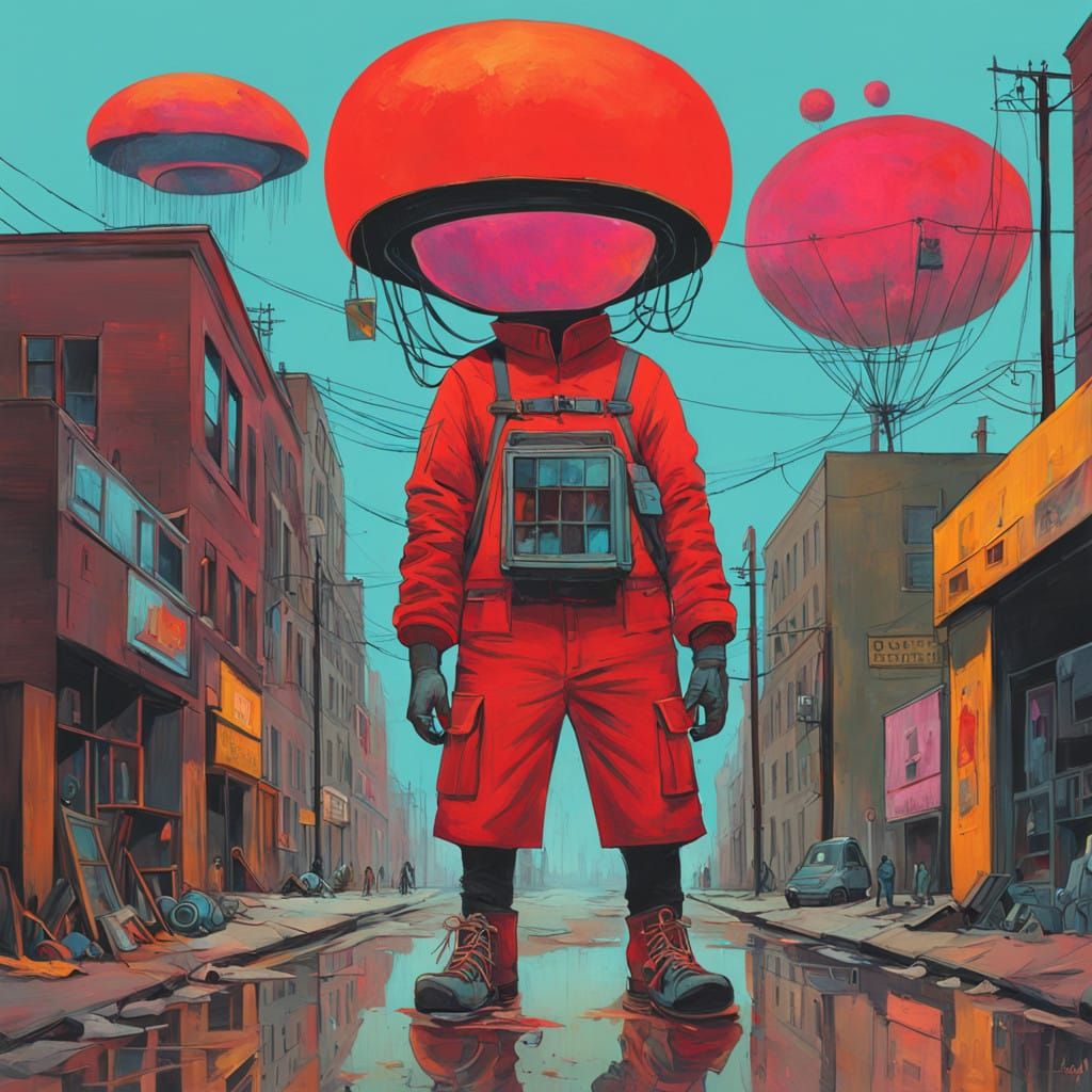 Cosmic Crimson Entity Radiates Vibrant Energy