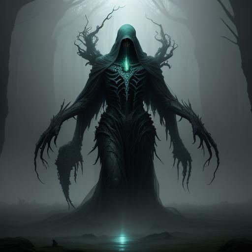 Ethereal Spectral Entity in Surrealist Dark Fantasy Style