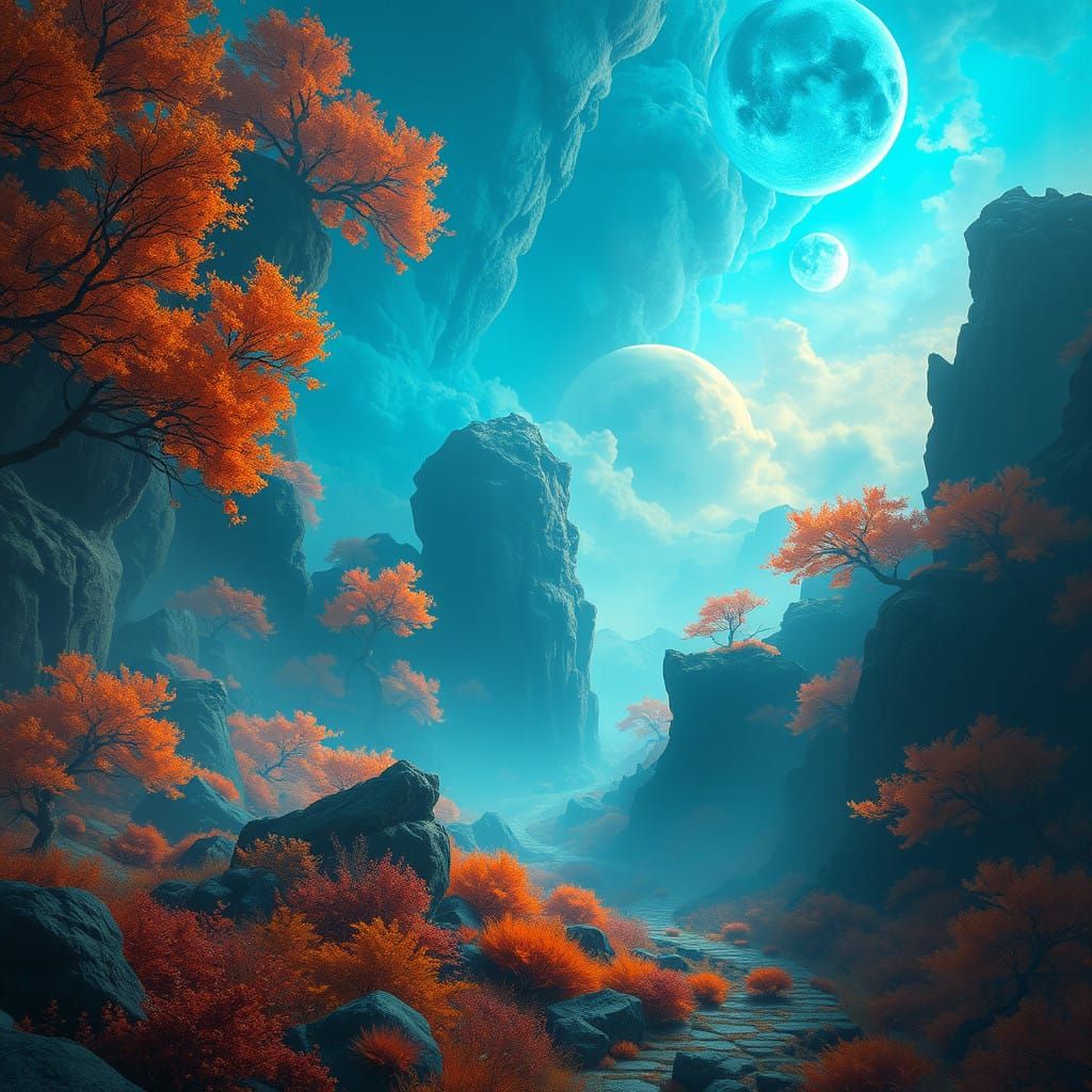 Ethereal Realms Unfold in Vibrant 8K Colors