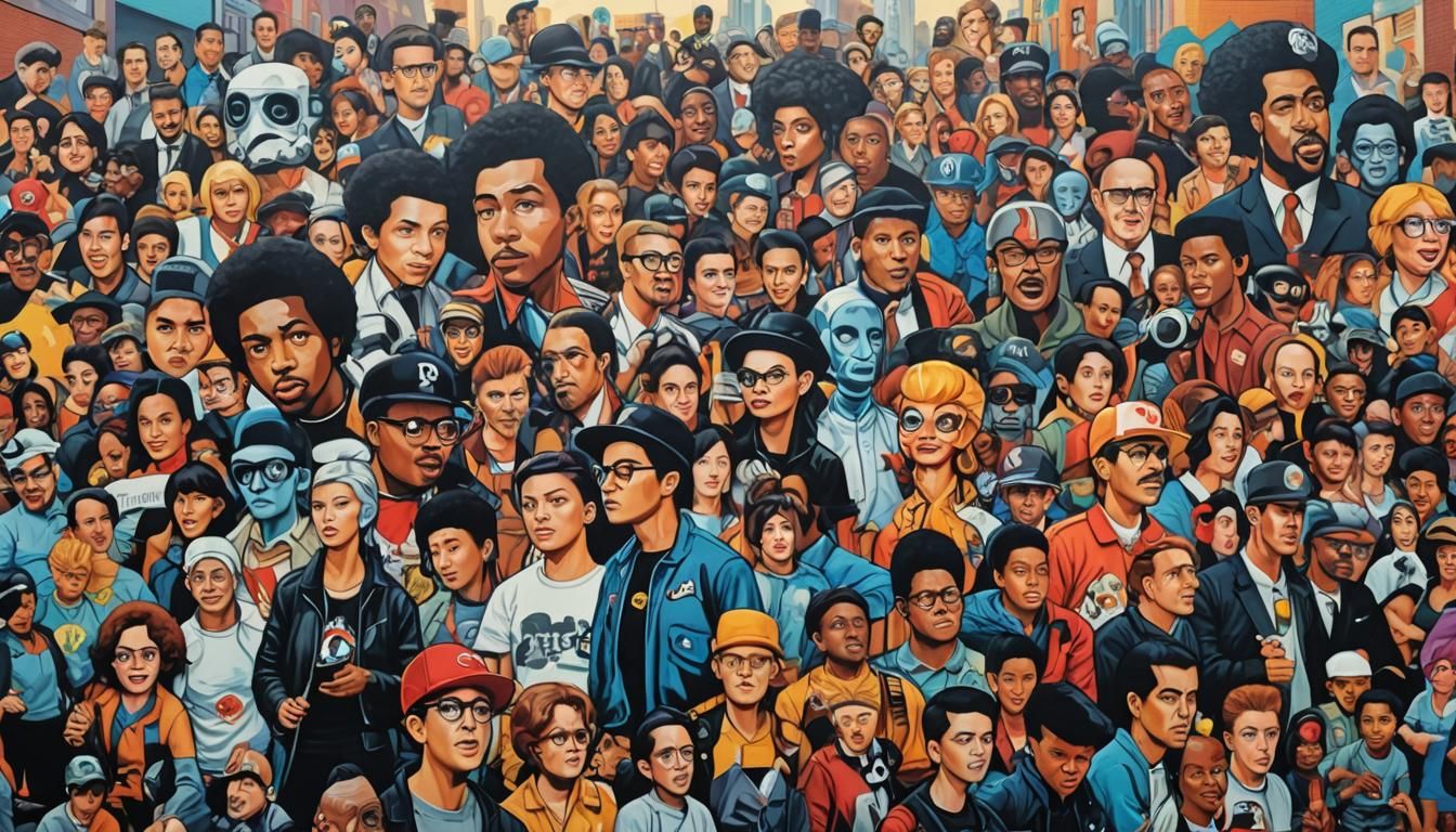 Pop Culture Nostalgia Mural Art