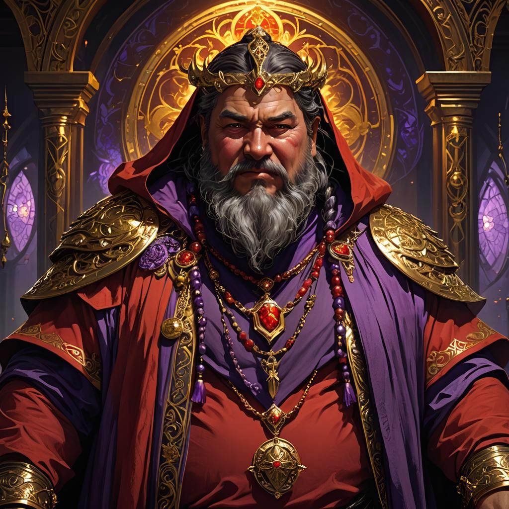 Fantasy Portrait: Obese Noble in Red and Gold