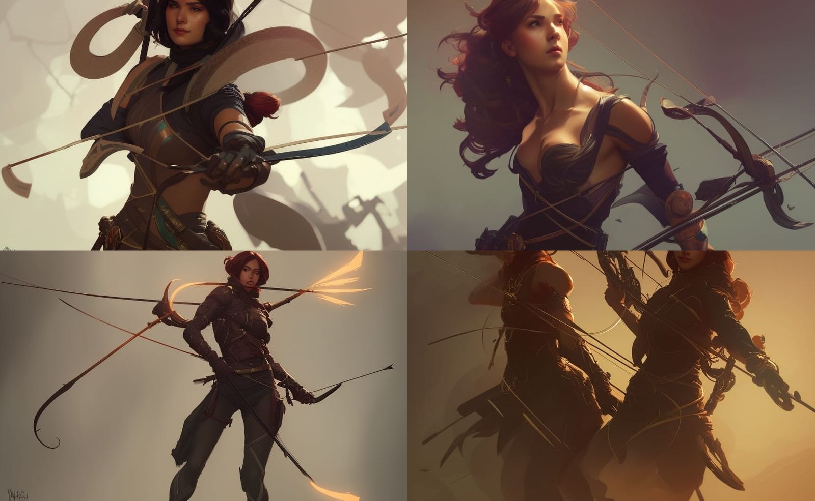 Shadow Archer Portrait in Hyperdetailed Concept Art