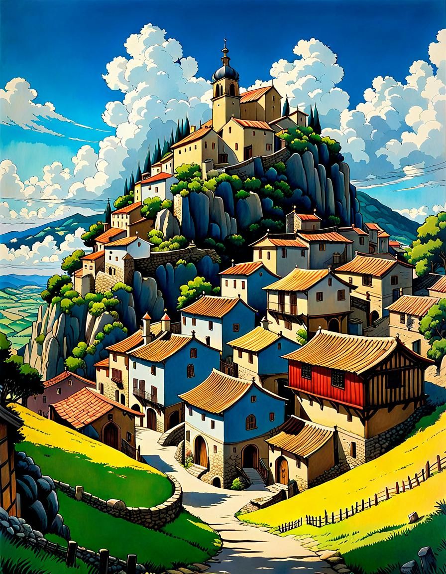 City Landscape #95 Spanish town