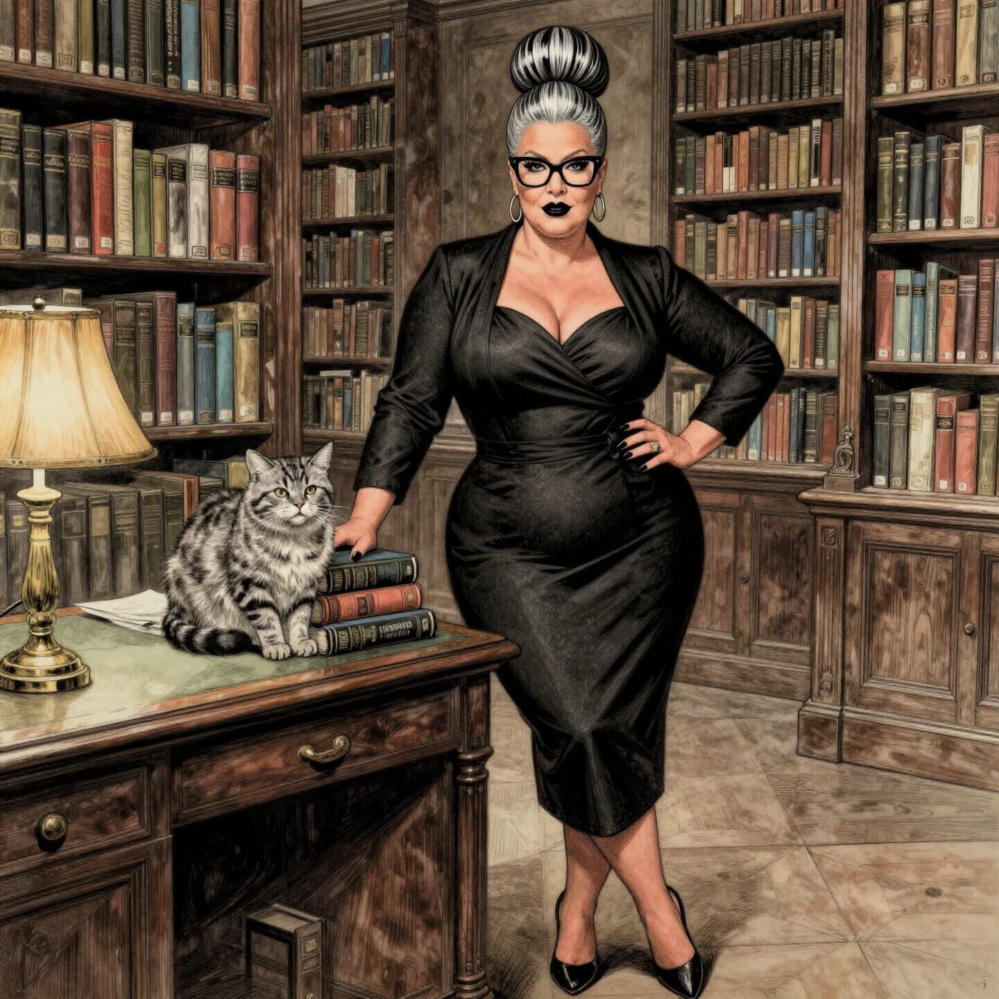 Matilda, Goddess of Librarians, in Comic Book Art Style