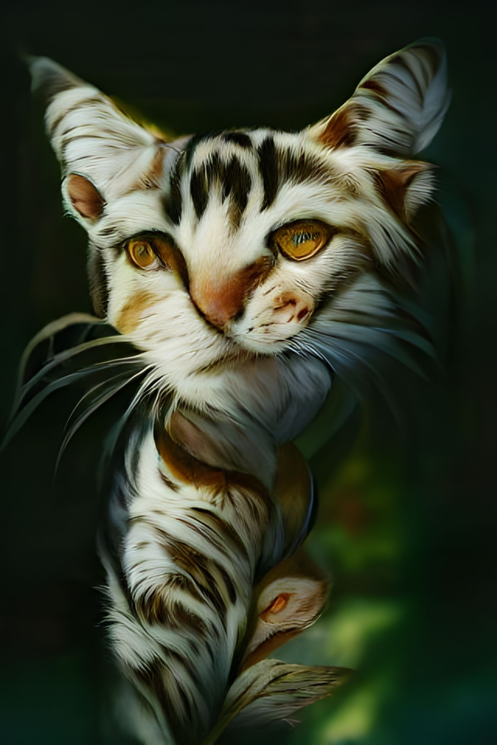 Calico Cat Napping, Beatrix Potter Style