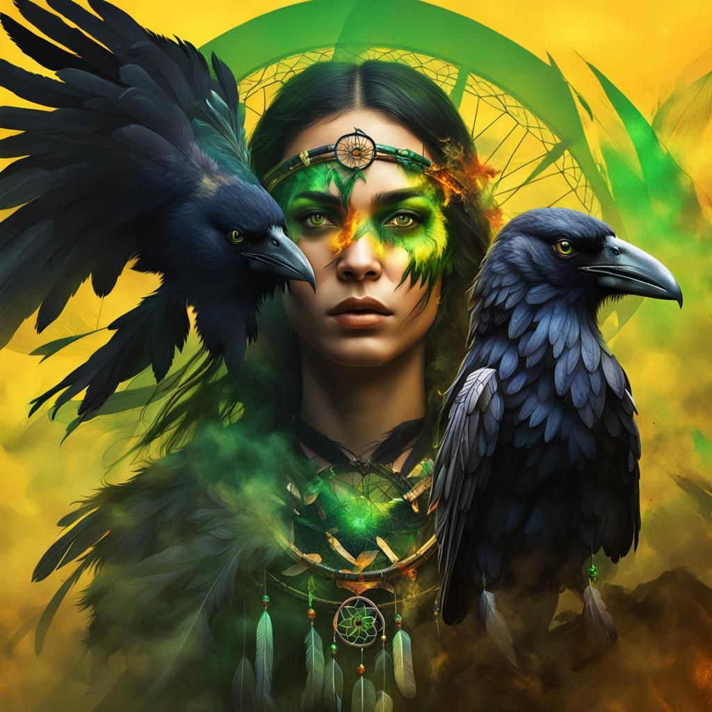 Valkyrie Raven Hybrid with Dreamcatcher, Detailed Matte Pain...