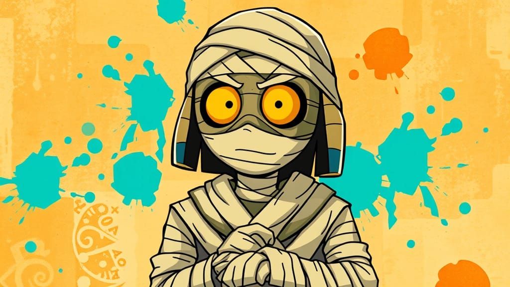 Cartoon Mummy's High School Prom Photo