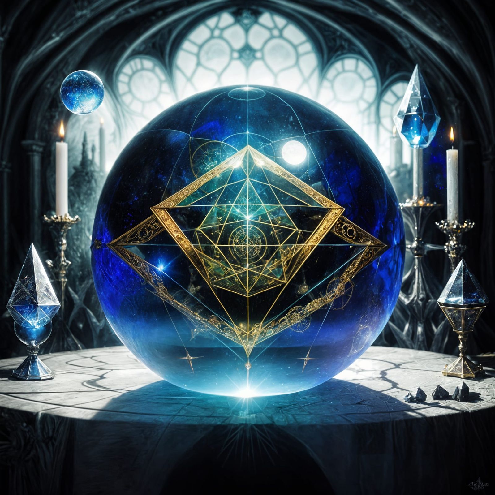 Wizard's Scrying Orb in Hyperrealistic Detail