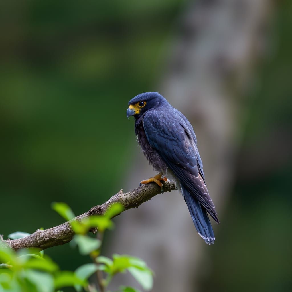 Mysterious Forest Bird with Dark Plumage