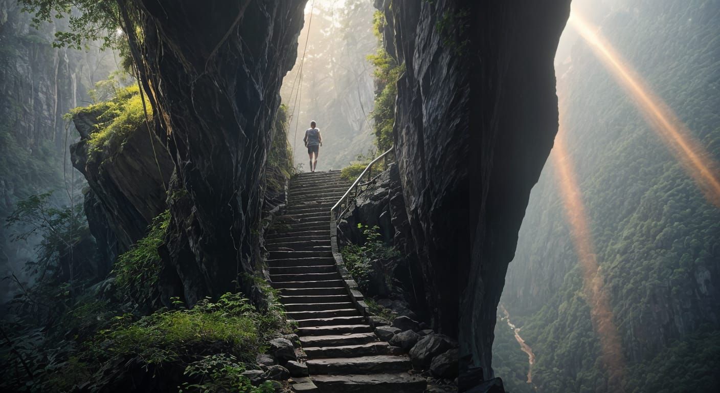 Symbolic Climb to Success vs Struggle