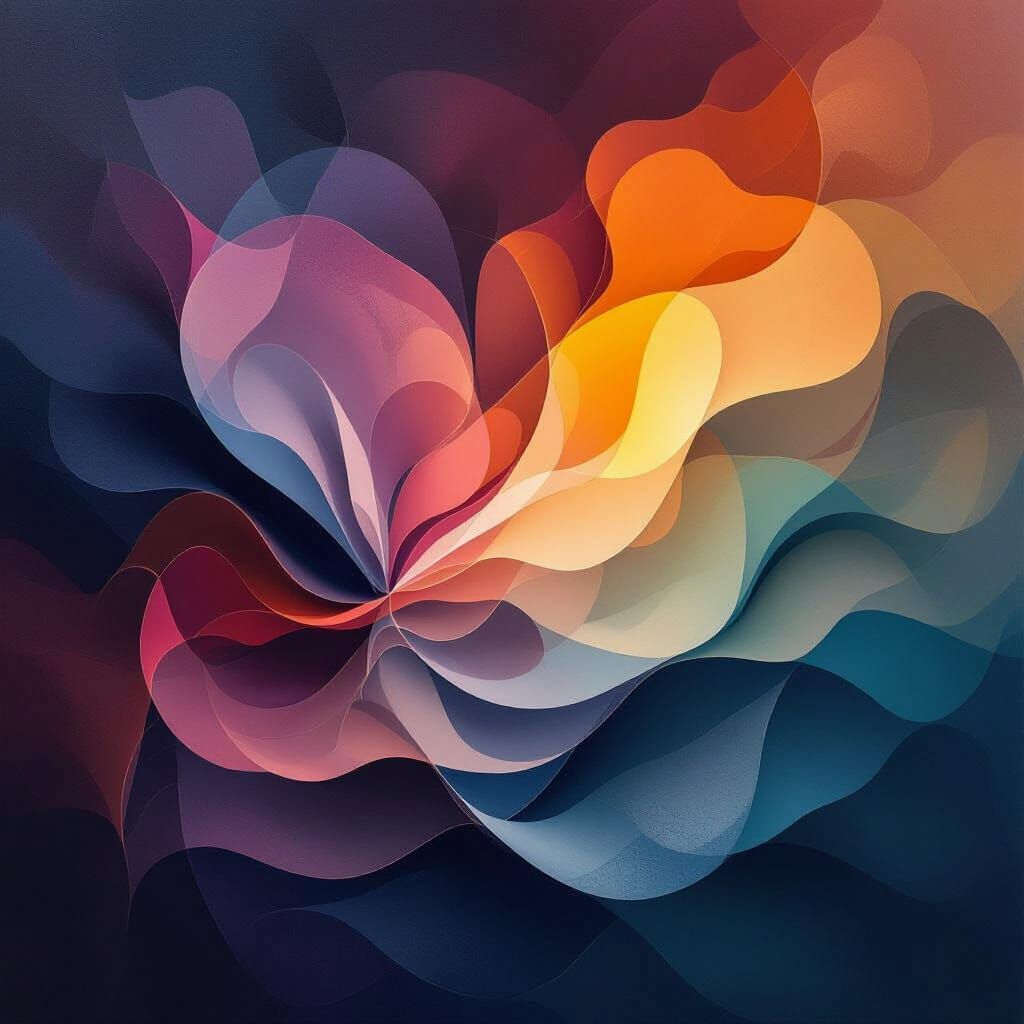 Abstract Art: Flowing Colors and Textured Layers