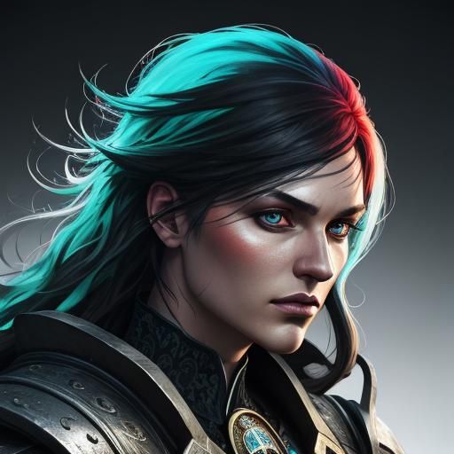 Hyperrealistic Portrait with Splash Art Background