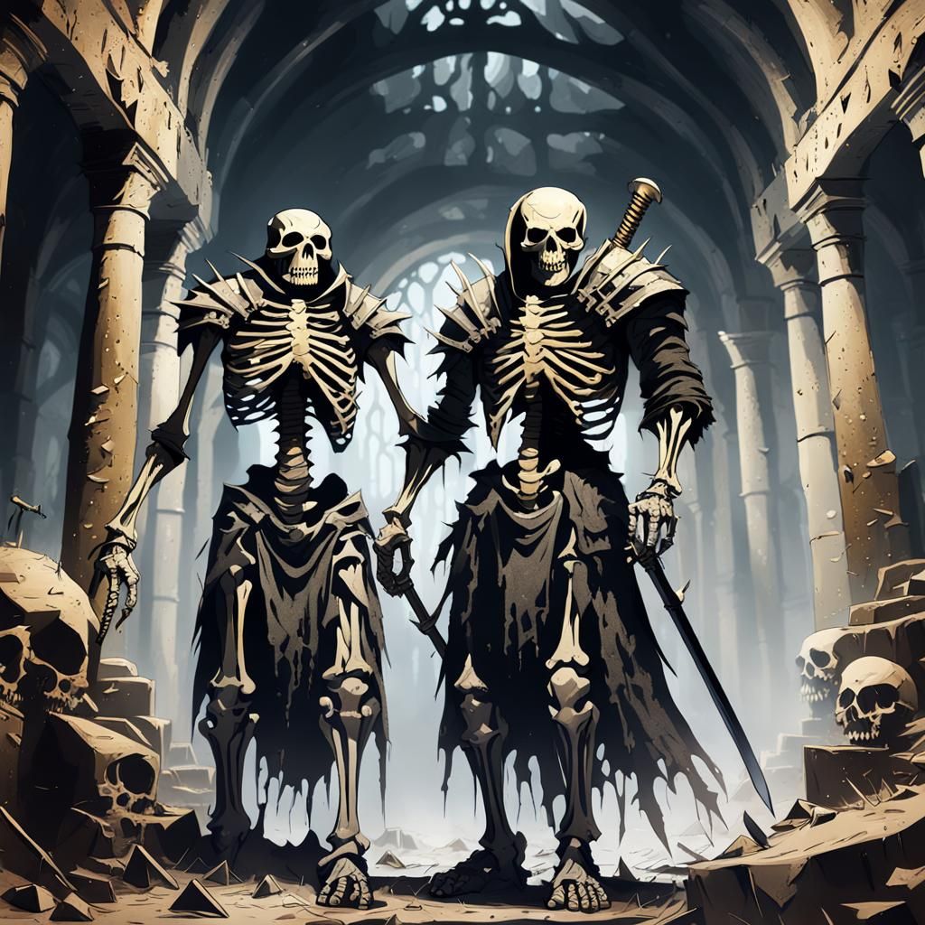 Undead Skeleton Warrior Portrait in Dark Fantasy Style
