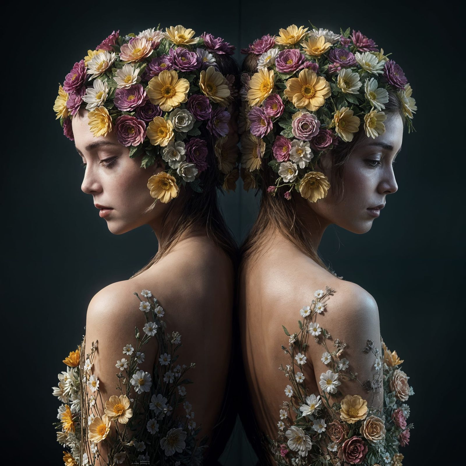 Floral Face: A Dark Fantasy Portrait in 8K