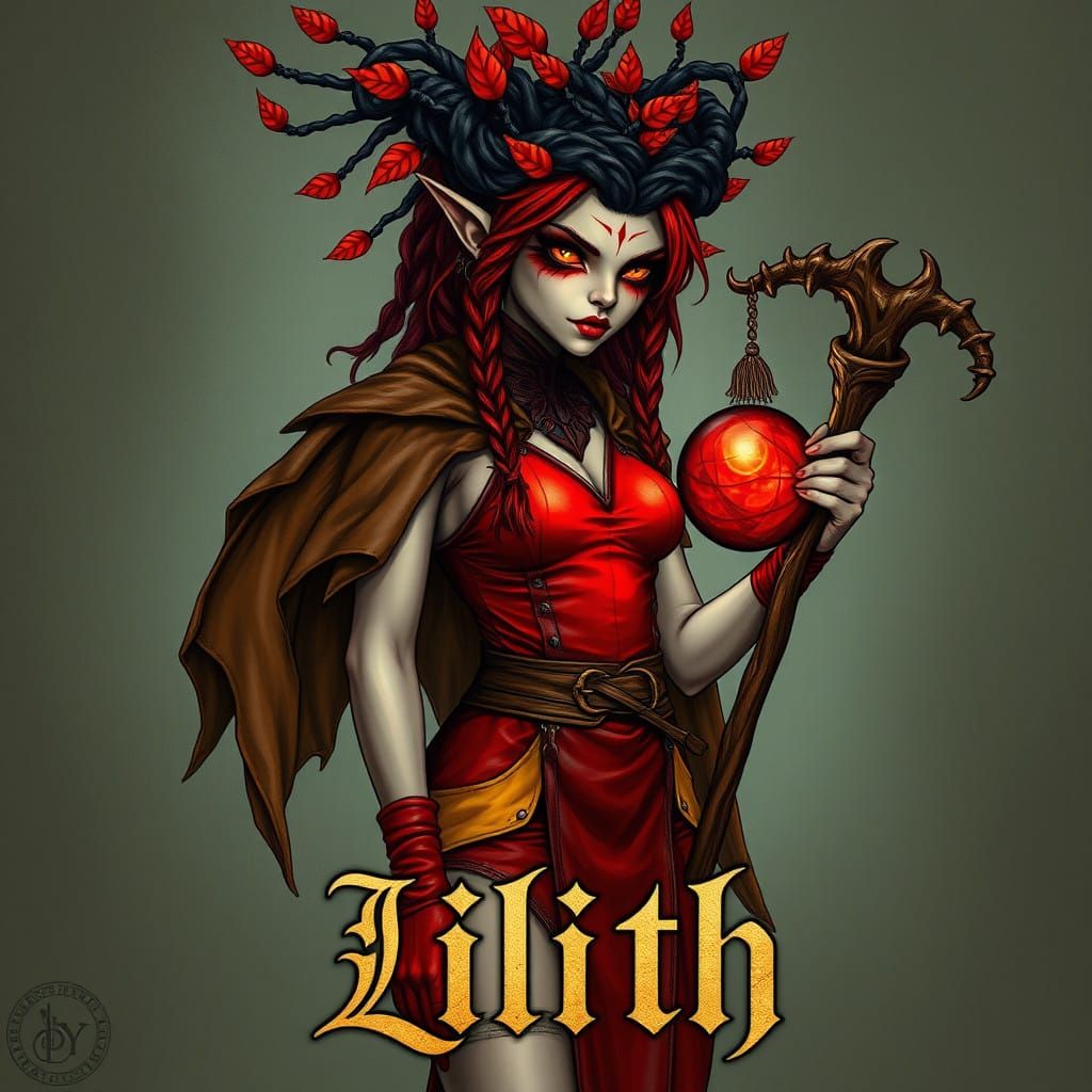 Dark Fantasy Portrait of Anxiety Embodied as a Female Monste...