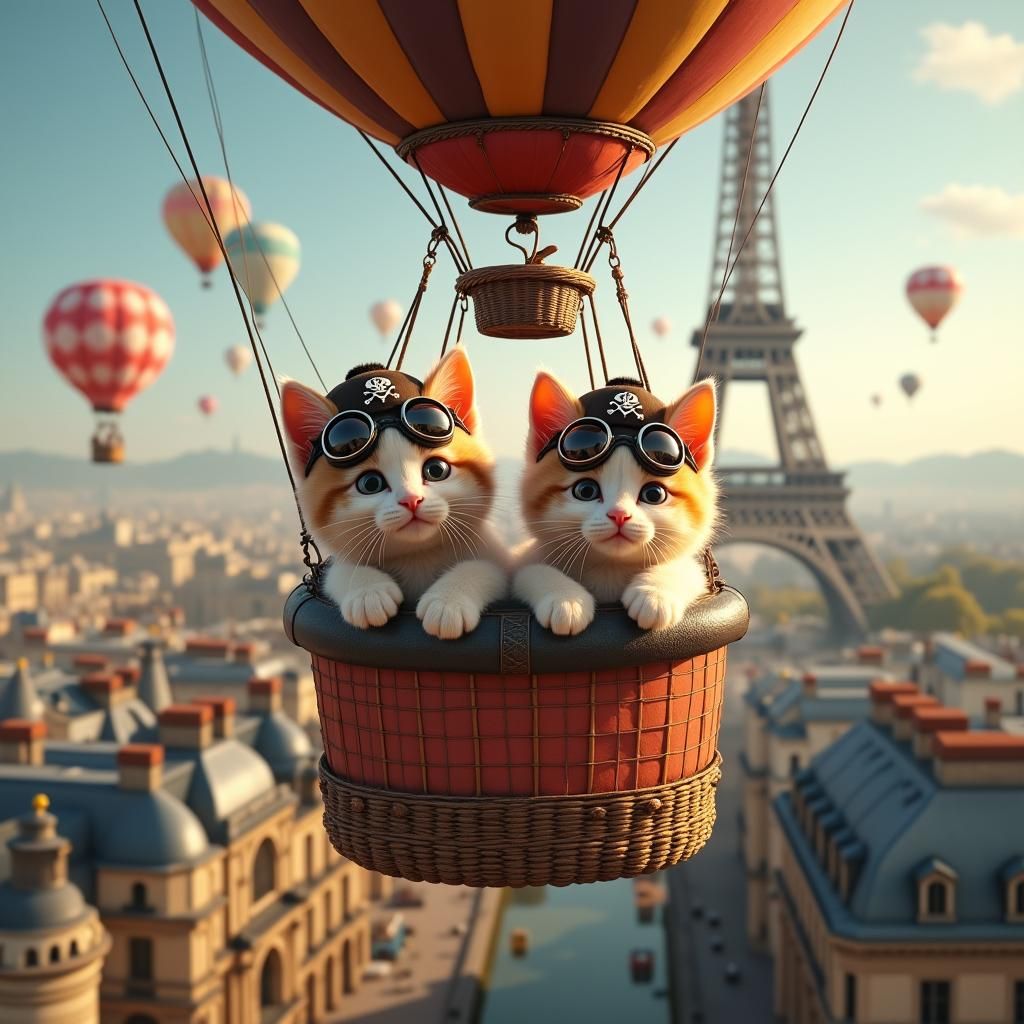 Two impossibly cute kittens with gigantic shimmering eyes an...