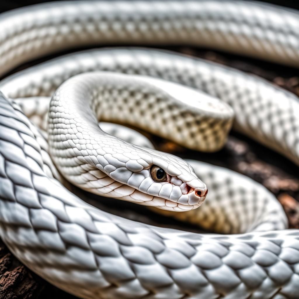 Hooded Albino Cobra Snake in Hyperrealistic Detail