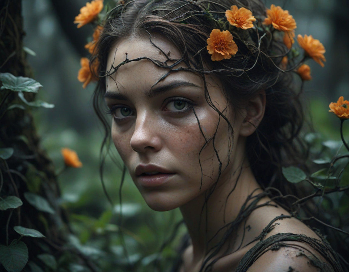 Ethereal Dystopian Dreamscape in Moody, Muted Hues