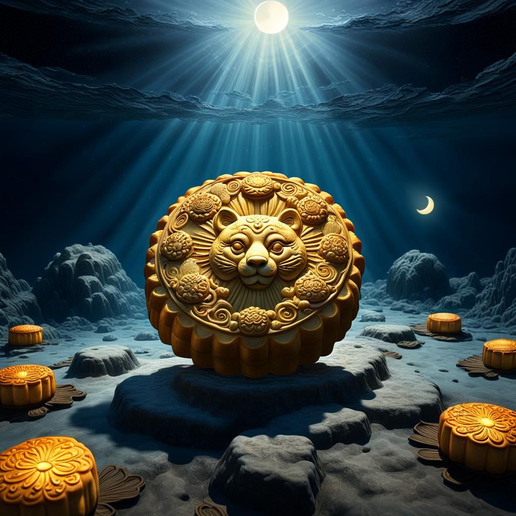 Luminous Goddess Emerging from Lunar Tides in Romanticism St...