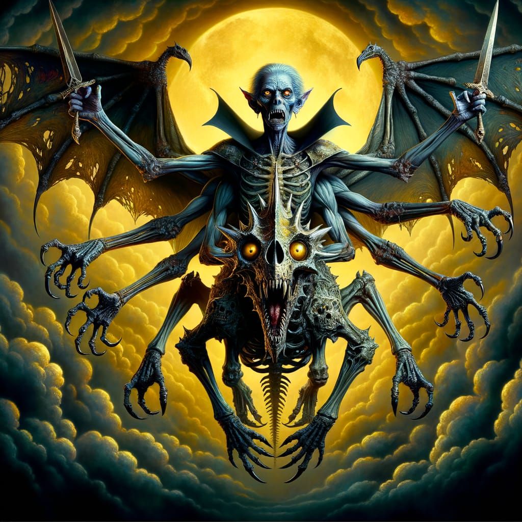 Ethereal Horror Figure in Dark, Gothic Landscape