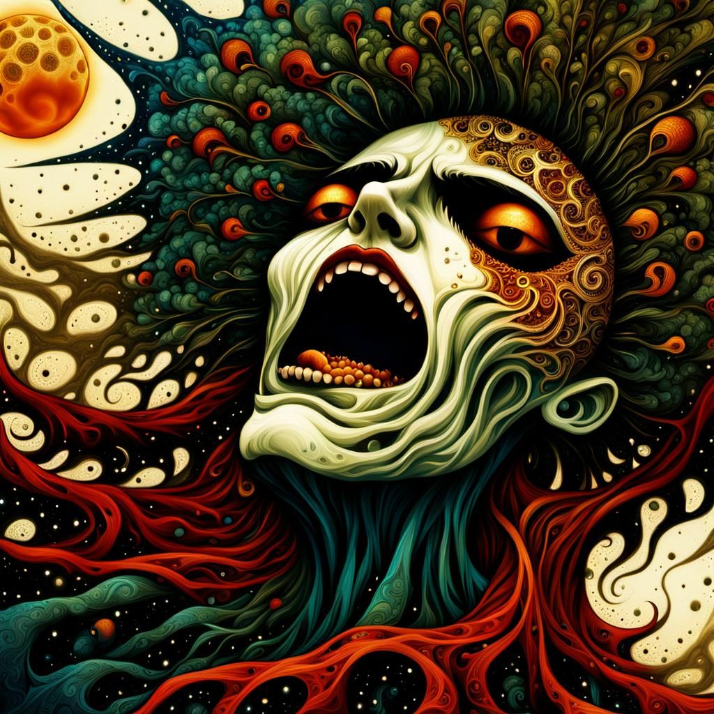 Celestial Absorption in Vibrant Blues and Gold