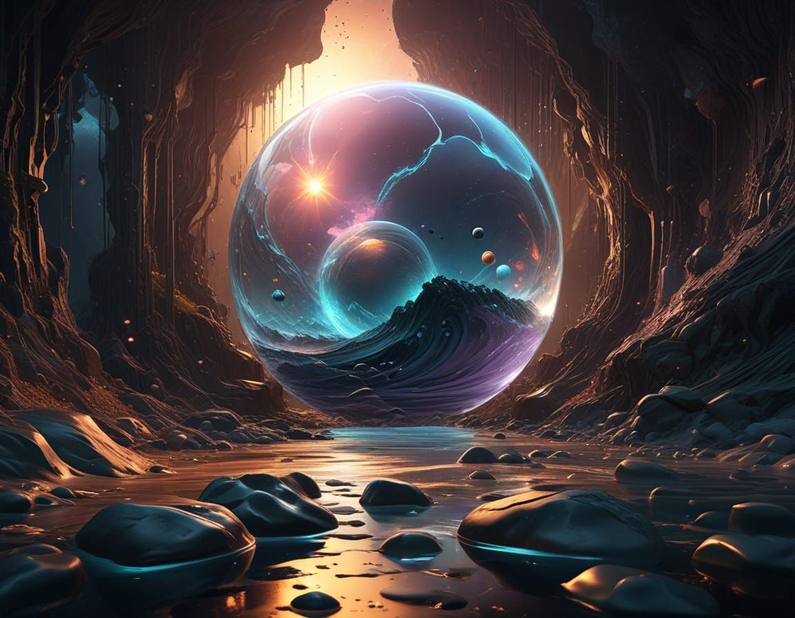 Ethereal Quantum Portal in Vibrant Surreal Scenery