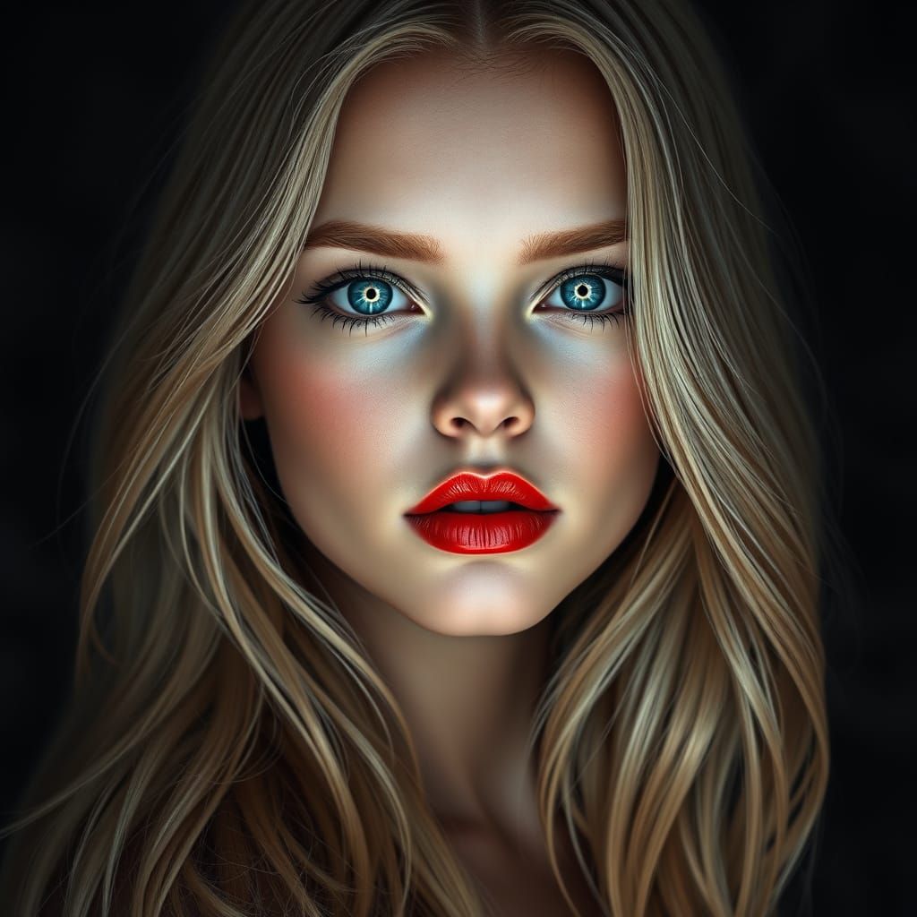 Ethereal Portrait in Monochrome with Vibrant Hues