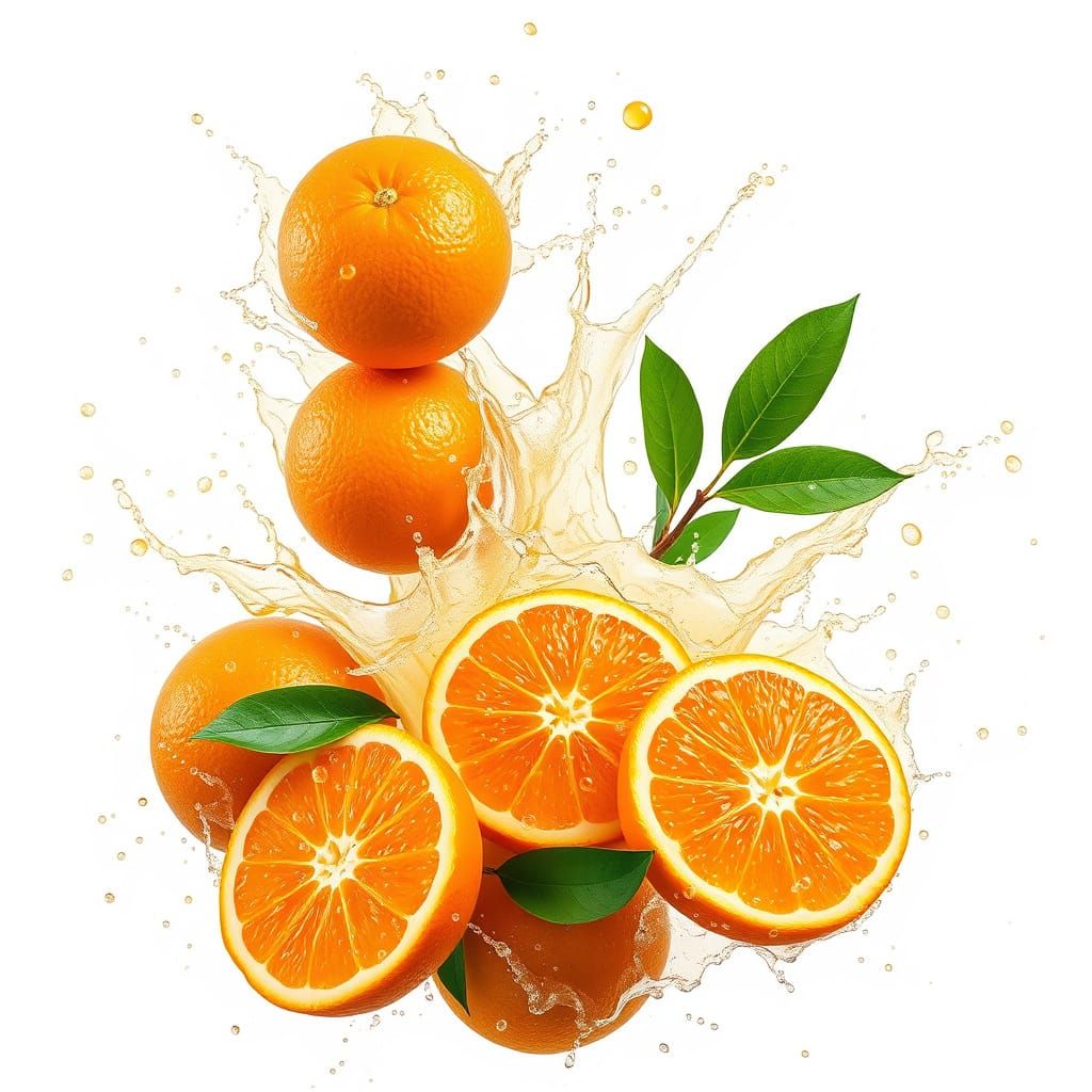 Vibrant Oranges in Motion, Set Against Pure White