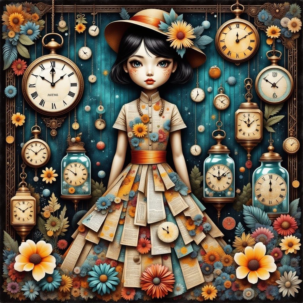 The Time Collector's Daughter in Whimsical Steampunk Style