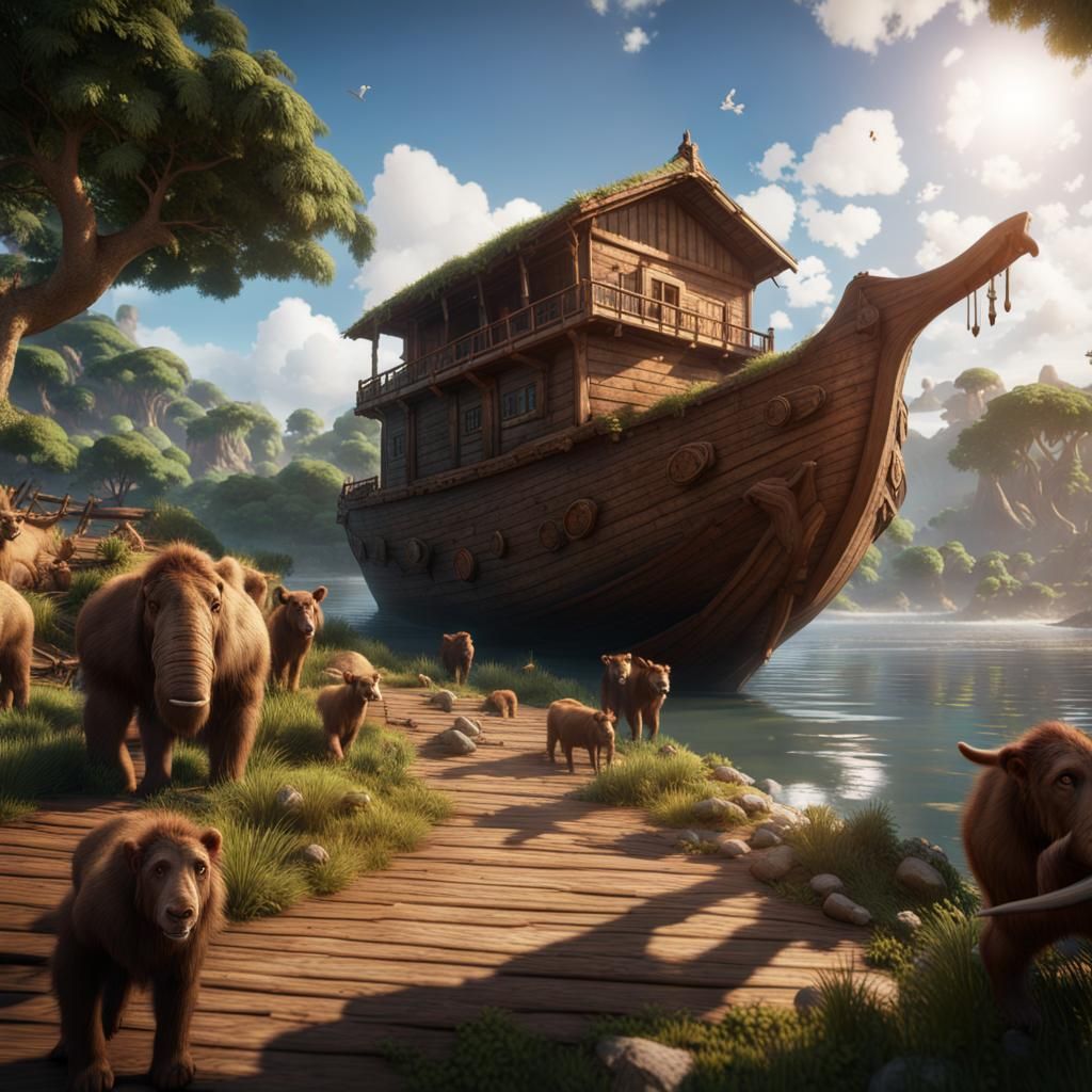 Epic 3D Render of Noah's Ark