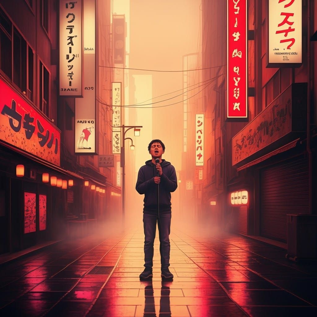 Tokyo Singer in Playful Surrealist Style