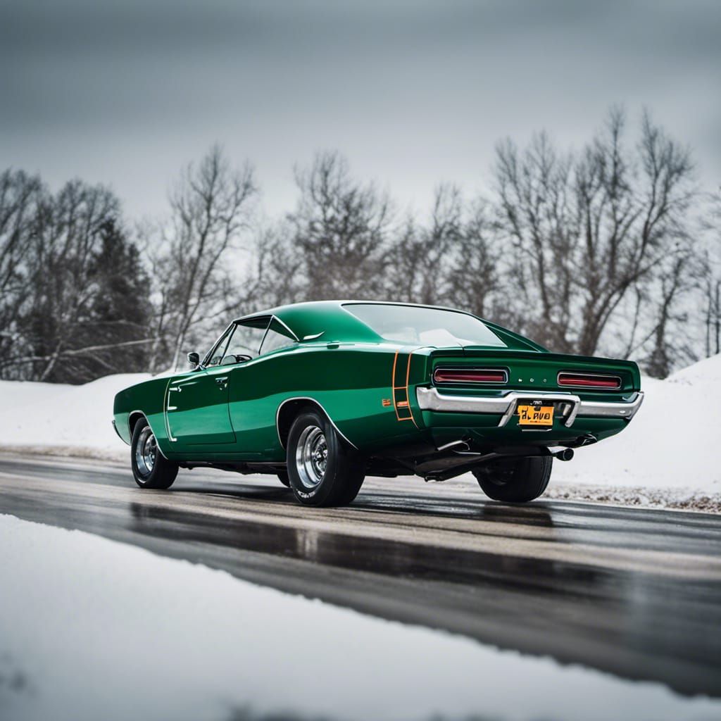1969 Dodge Charger RT in the Snow