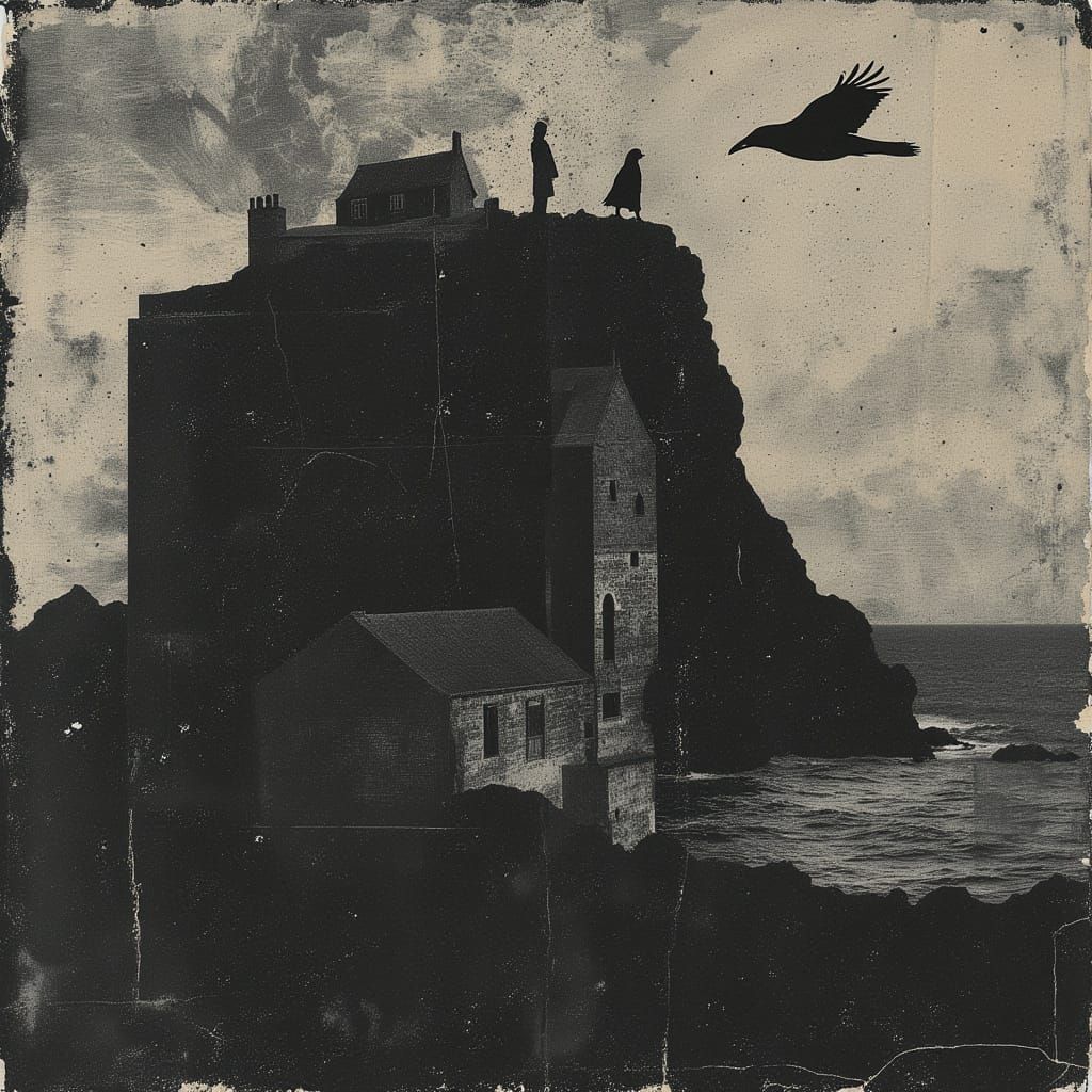 Darkwave City in Clouds, Epic Cinematic Digital Painting