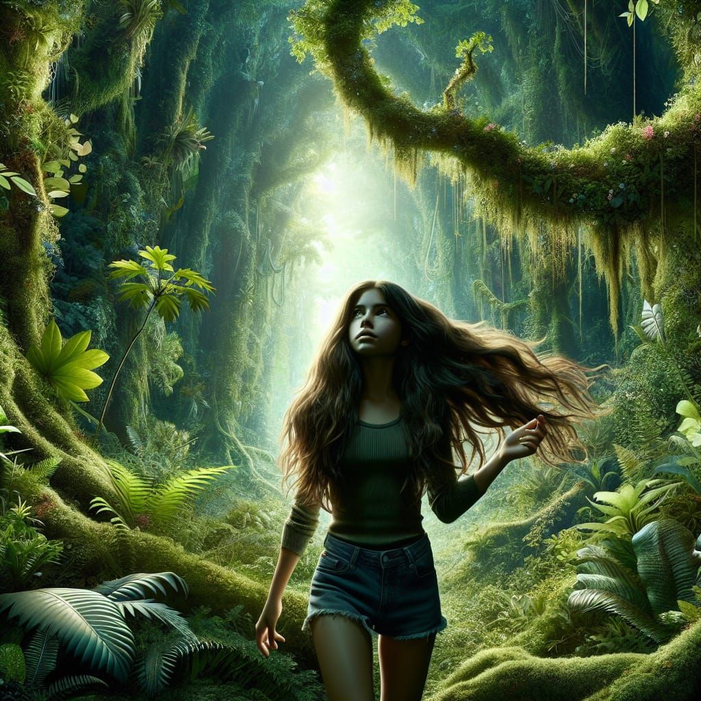 Enchanted Forest Walk: A Mystical Natural Scene