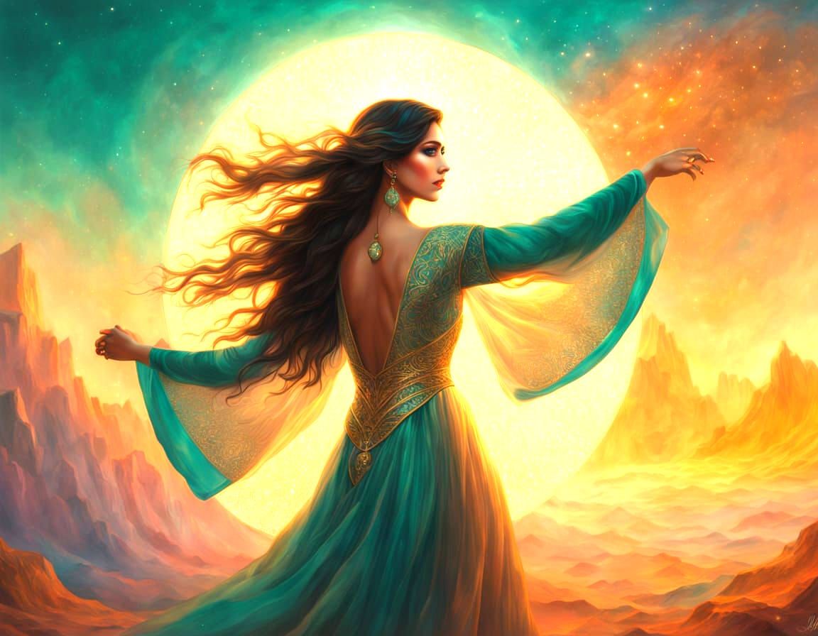 Gypsy Dancer in Vibrant, Hyperdetailed Style