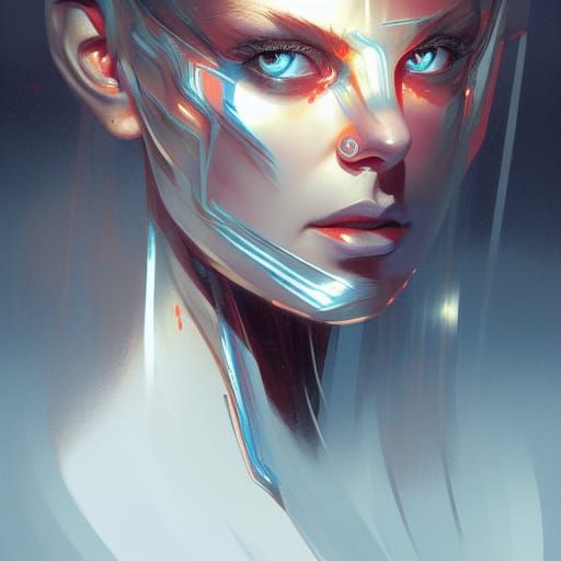 Machine Blood Portrait in Hyperdetailed Style
