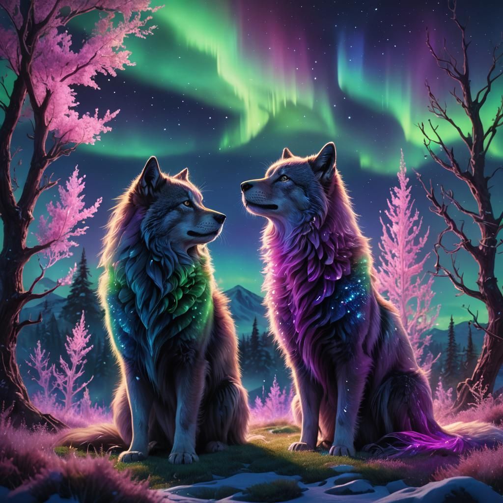 Aurora Creature with Mythical Aura in Digital Painting