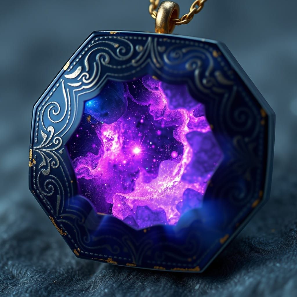 Galactic Amulet in Matte Painting Style