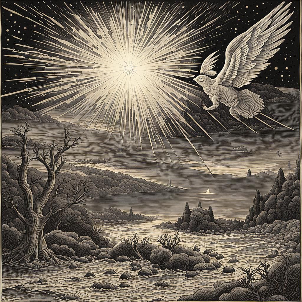 Wormwood Star Falls: Visionary Astral Illustration