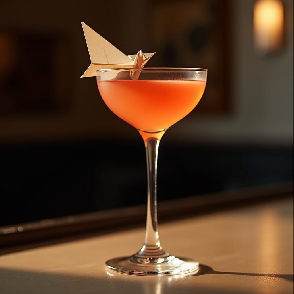 Vibrant Paper Plane Cocktail in Sleek Glassware