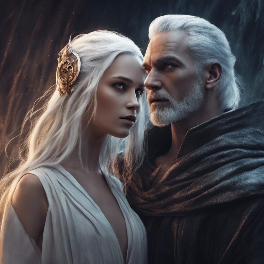 Gothic Goddess and Dark Jedi Lovers, 8k Art