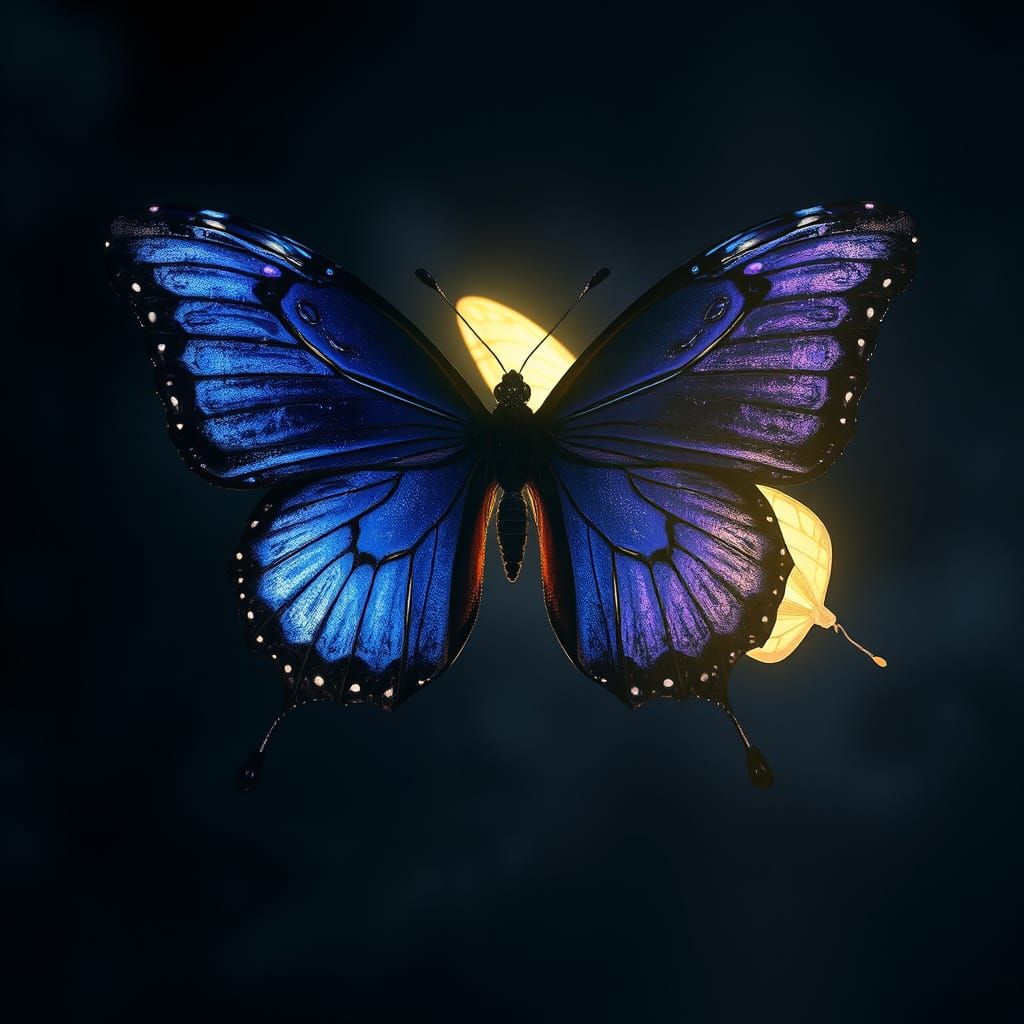 Majestic Dark Butterfly vs Radiant Light Butterfly in Celest...