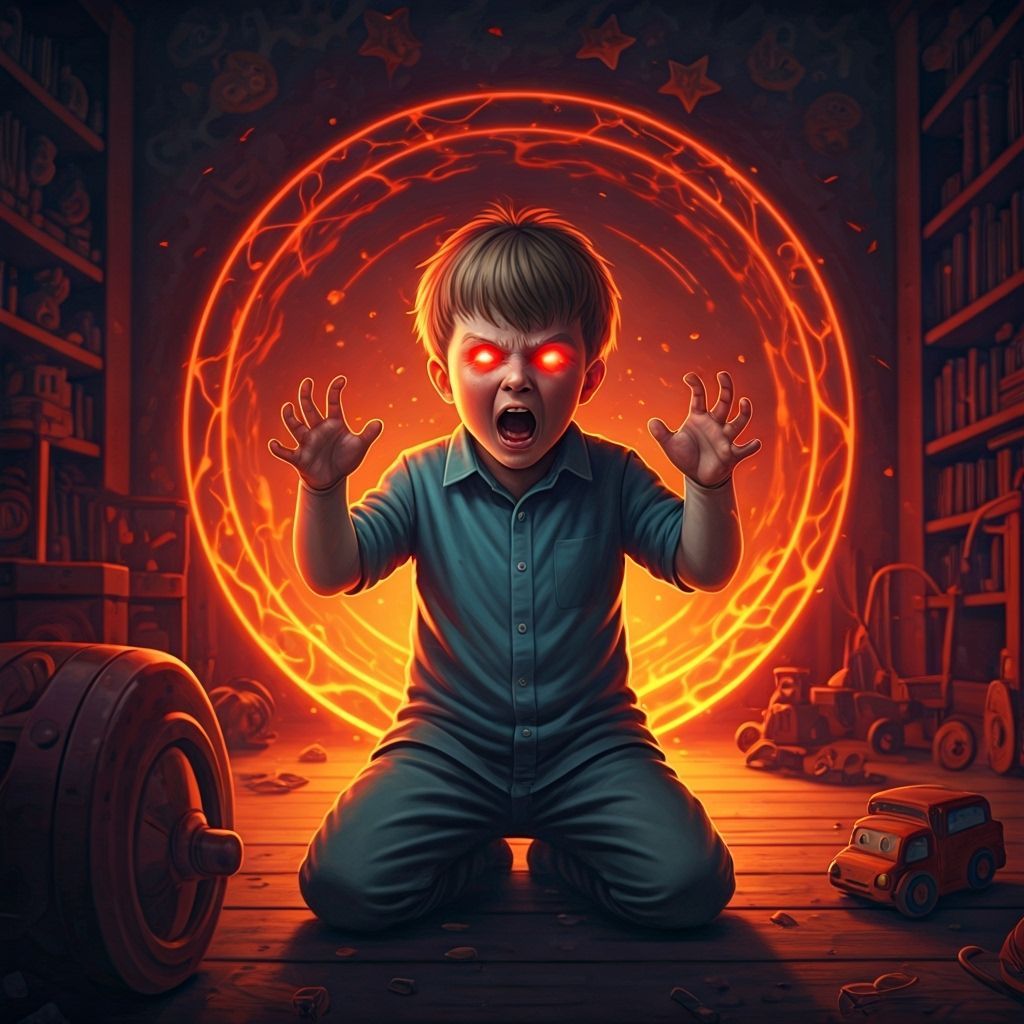 Boy Uses Telekinesis in Toy Room